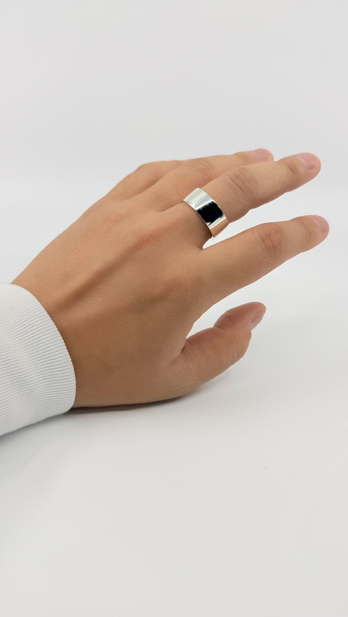 SILVER Intent Loss Flat Wide Ring - JP Size #21-25