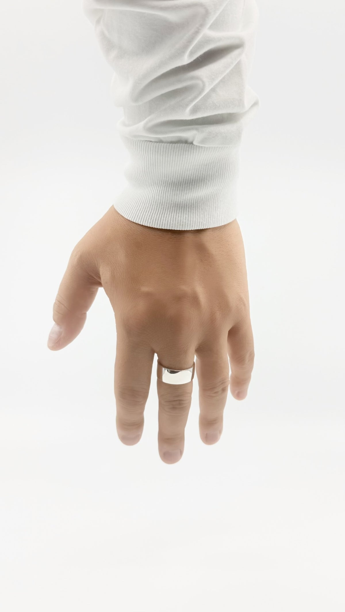 SILVER Intent Loss Flat Wide Ring - JP Size #21-25