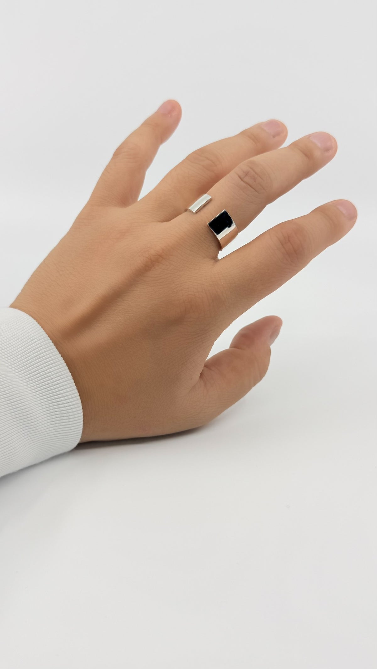 SILVER Intent Loss Flat Wide Ring - JP Size #21-25