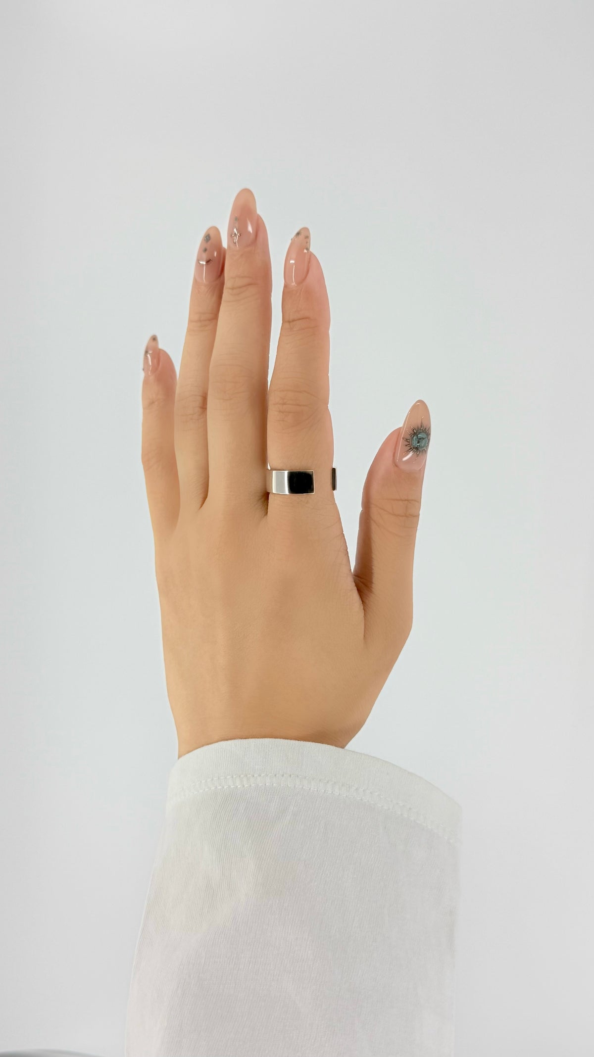 SILVER Intent Loss Flat Narrow Ring - JP Size #9-15