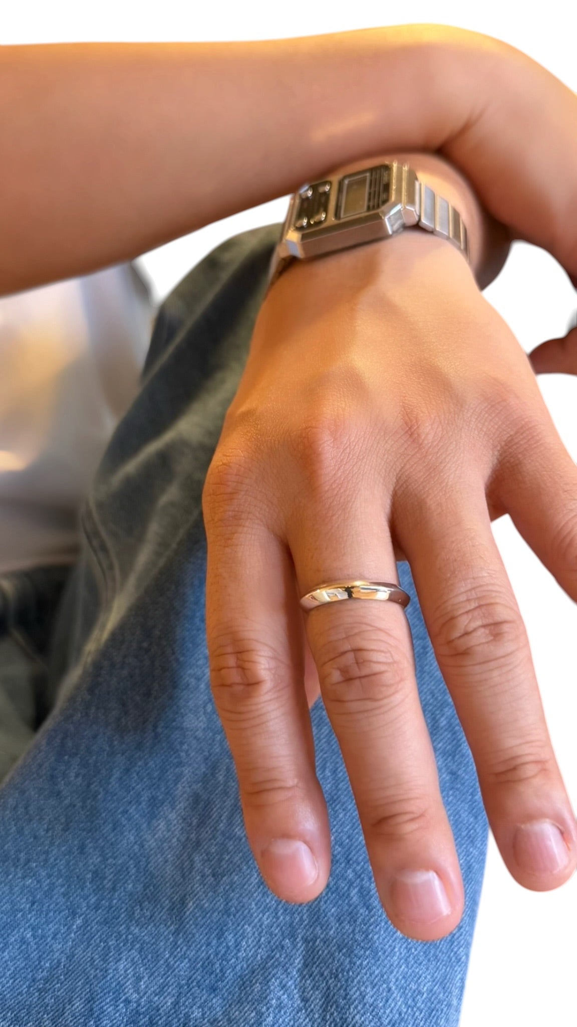 SILVER Intent Loss Edge Ring - JP Size #21-25