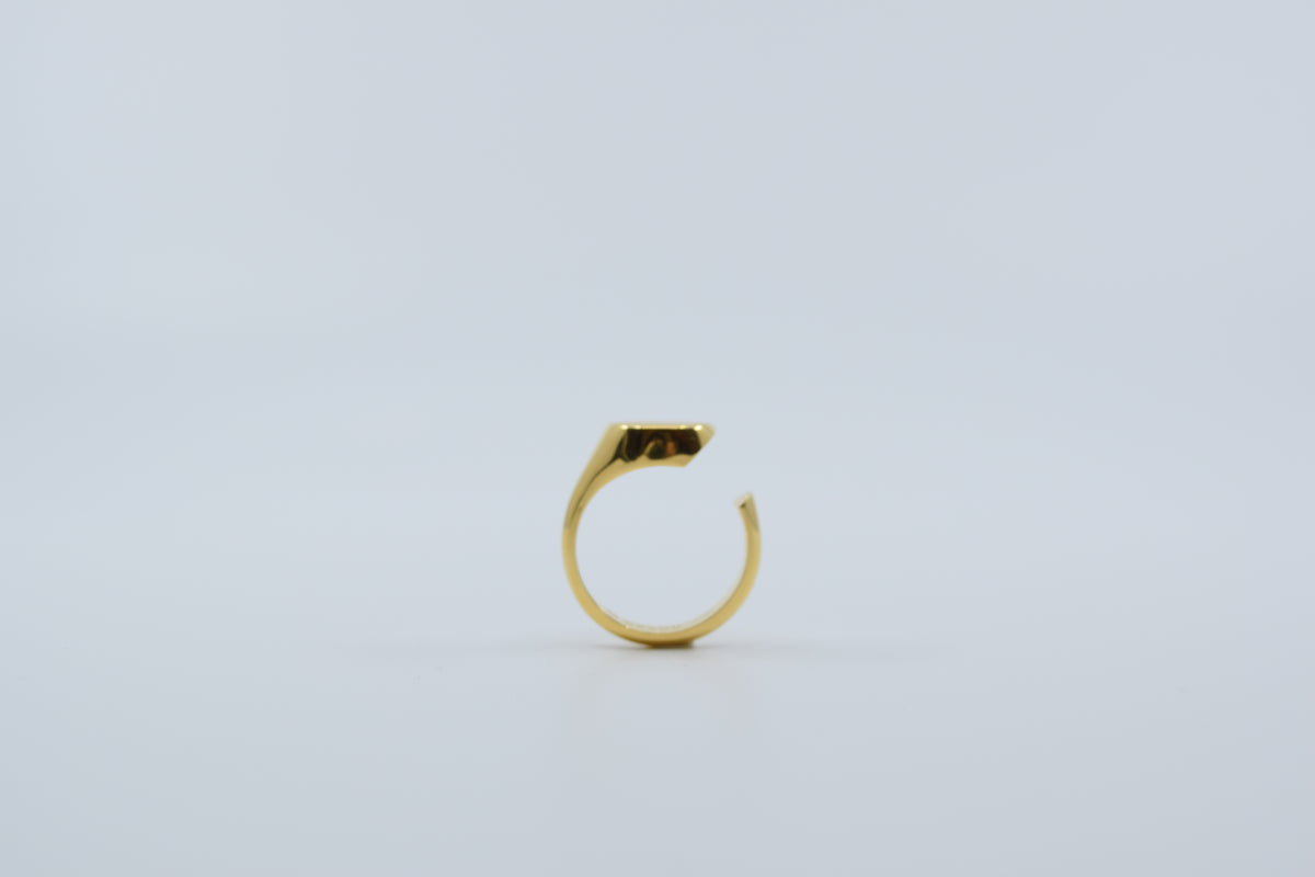 18K Gold Intent Loss Circle Signet Ring - JP Size #9-15