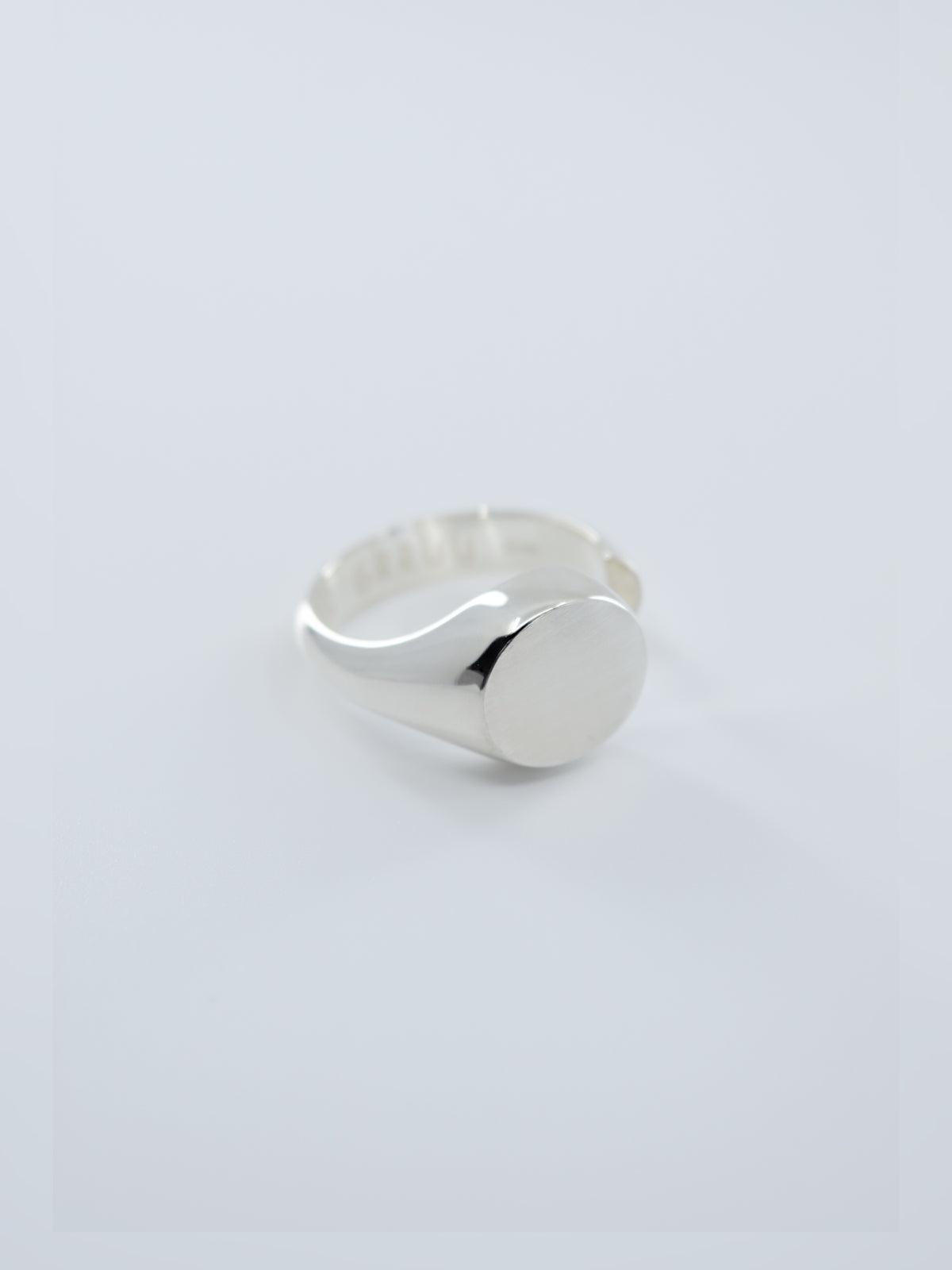 SILVER Intent Loss Circle Signet Ring - JP Size #9-15