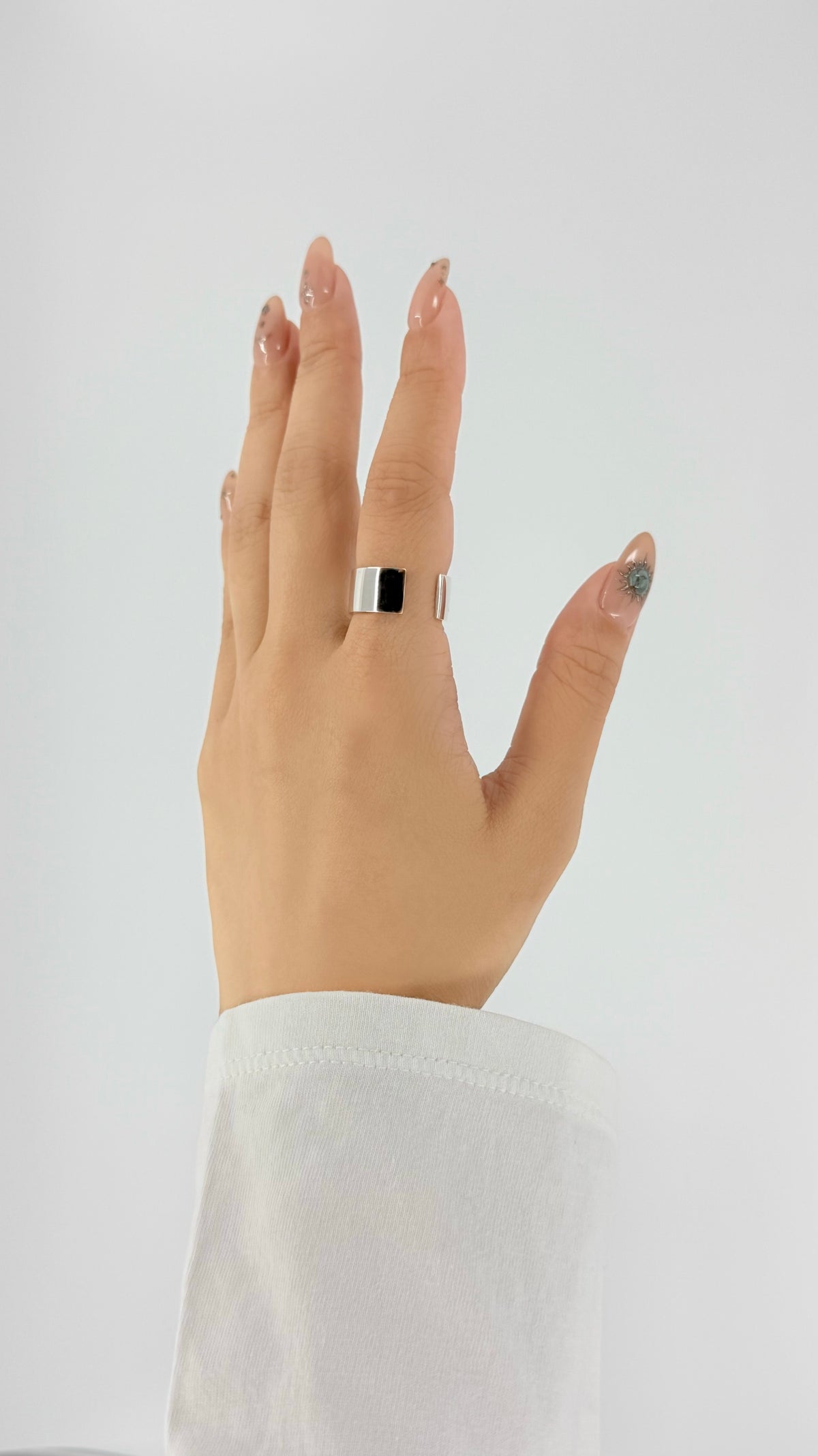 SILVER Intent Loss Flat Wide Ring - JP Size #9-15