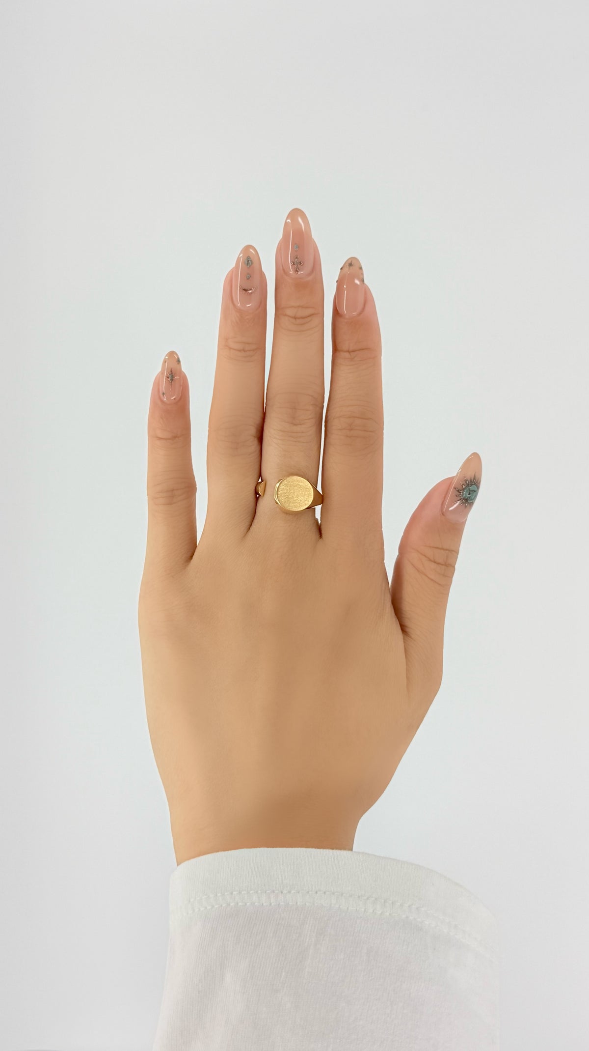 18K Gold Intent Loss Circle Signet Ring - JP Size #9-15