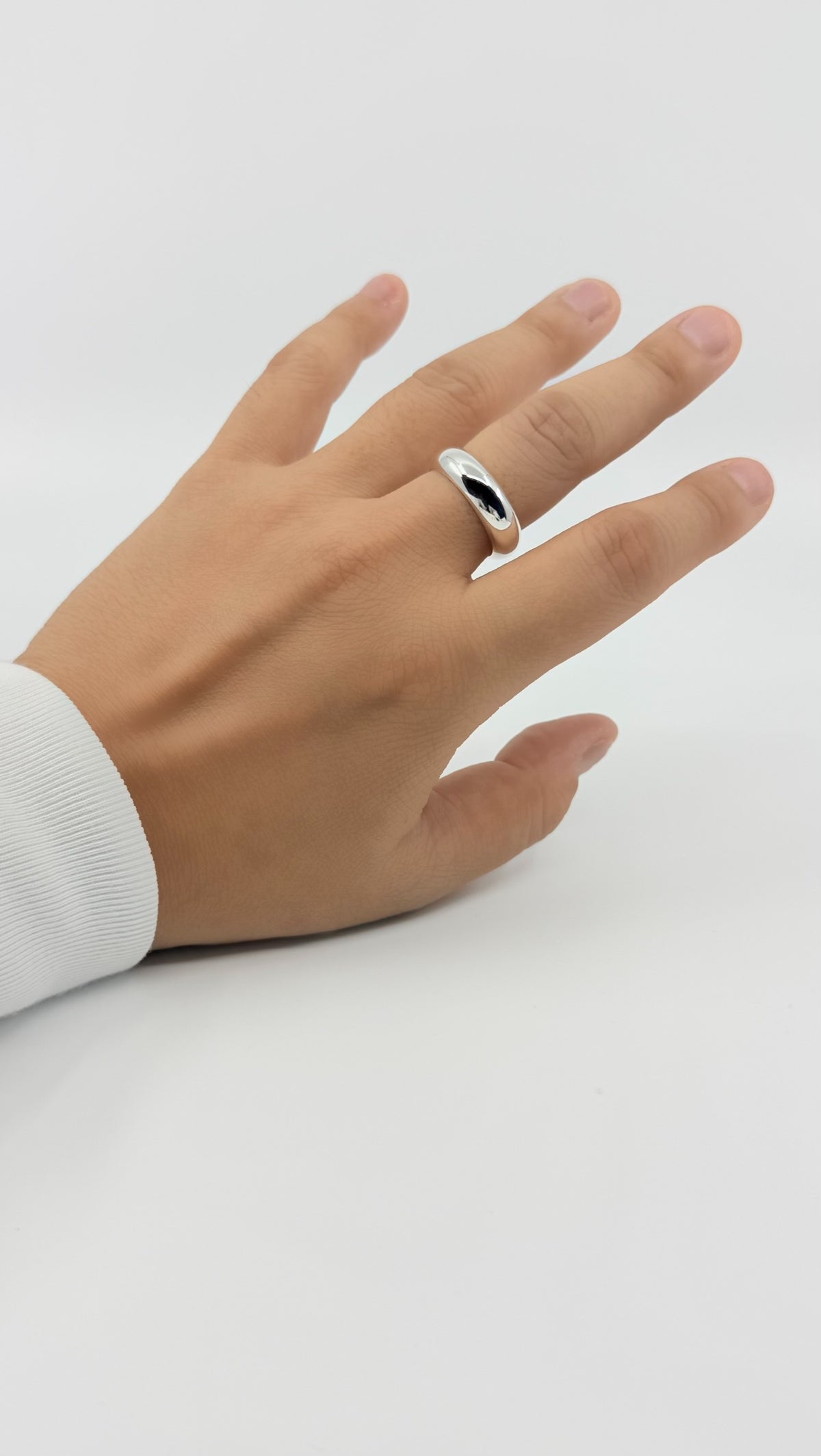 SILVER Intent Loss Dome Narrow Ring - JP Size #21-25
