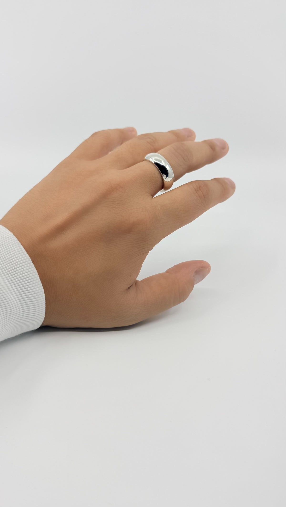 SILVER Intent Loss Dome Wide Ring - JP Size #21-25