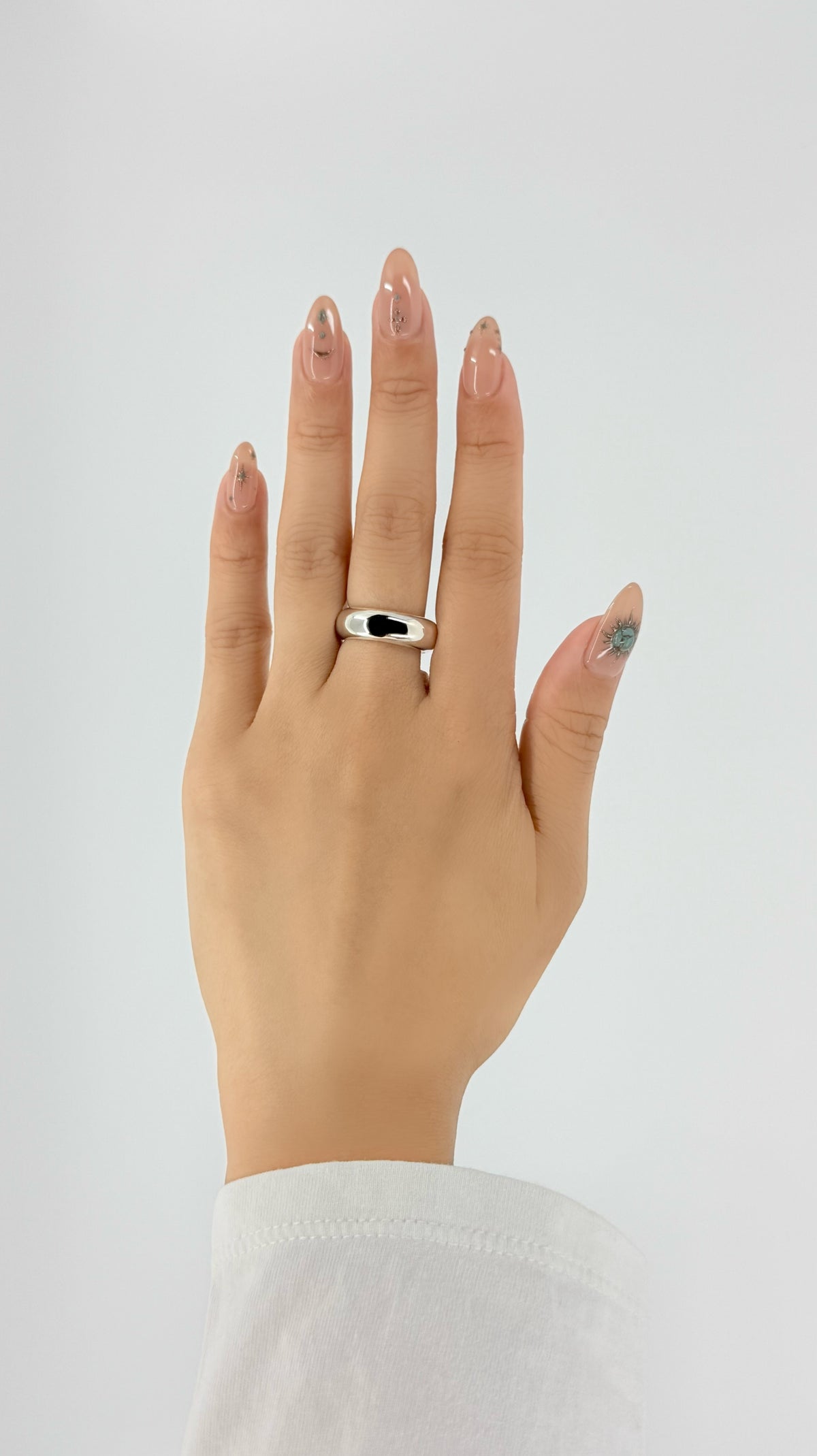 SILVER Intent Loss Dome Narrow Ring - JP Size #9-15